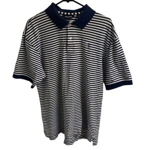 Ashworth golf polo size XL Striped white and Black Collared‎ Neckline